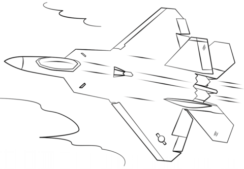 F 22 Raptor Coloring Page